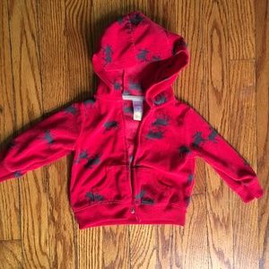 SOLD - Boys Fleece Zip-Up Moose Hoodie